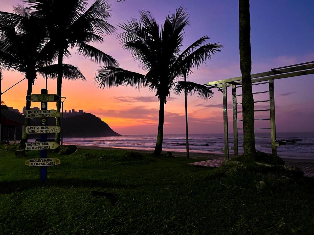 Frente Pro Mar - B - Praia Do Tombo - Beachfront Lägenhet Guarujá Exteriör bild